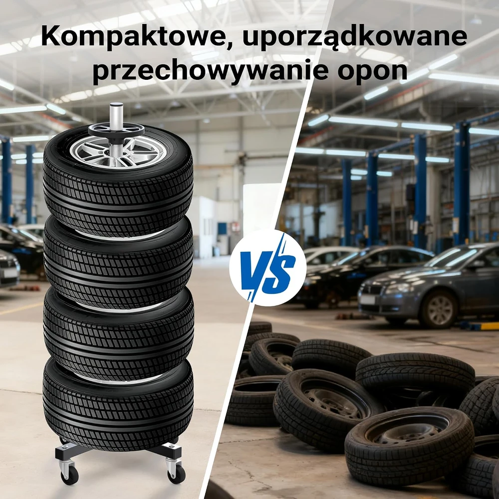 Wiltec mobilus padangų stovas iki 225 mm padangoms, 100 kg, 61326