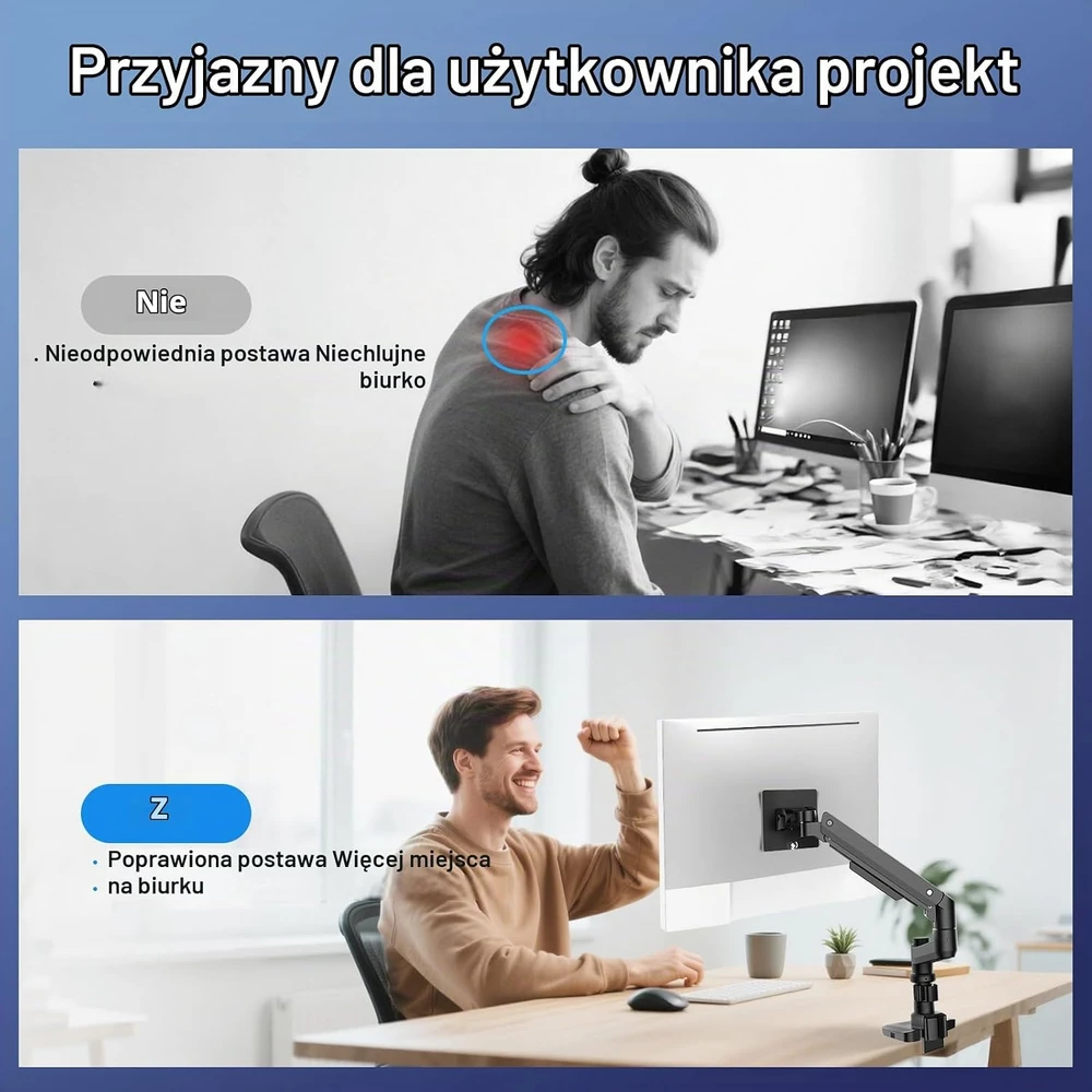 Wiltec monitoriaus laikiklis 17–49 colių ekranams iki 20 kg, VESA 75x75/100x100, 65432