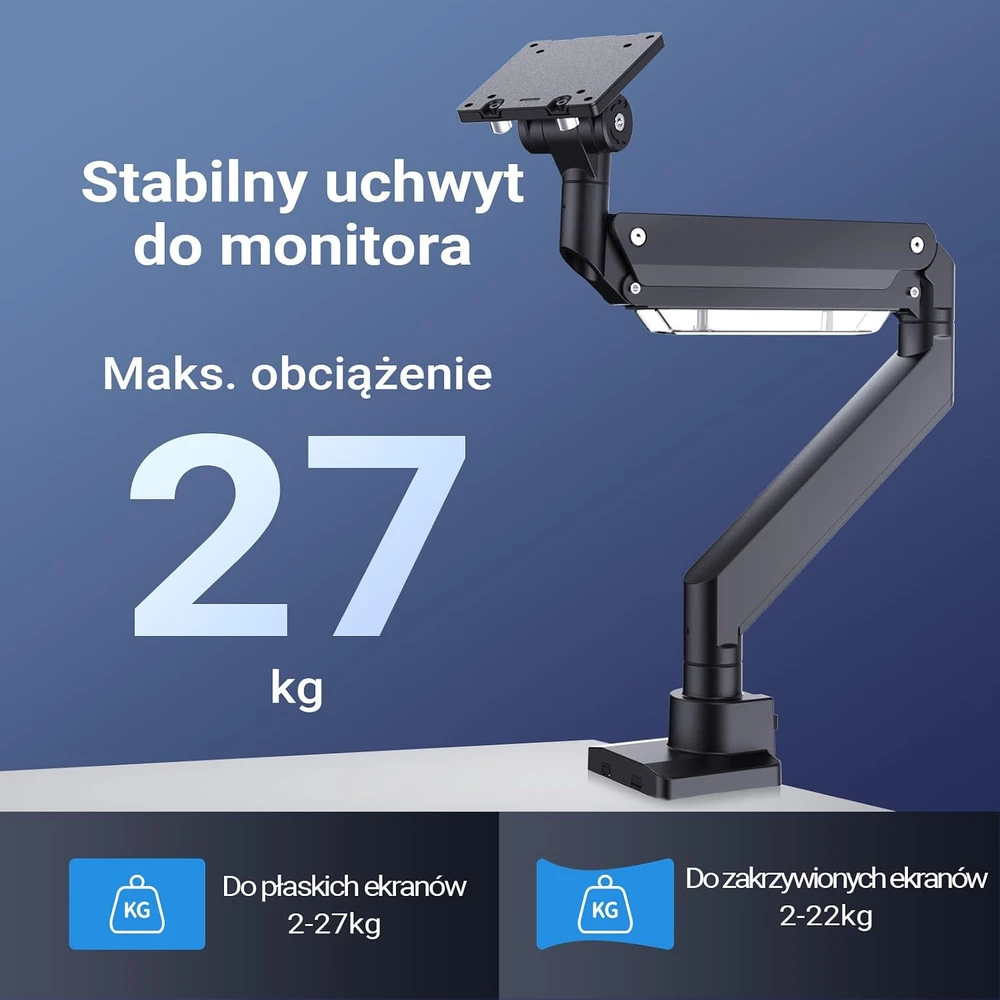 Wiltec monitoriaus laikiklis 17–57 colių ekranams iki 26 kg su VESA plokšte 65431