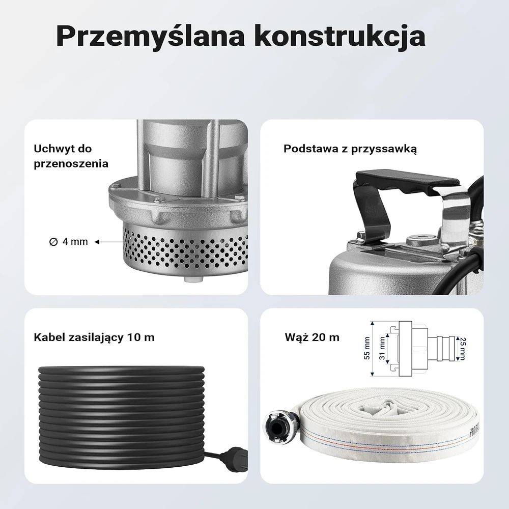 Wiltec nešvaraus vandens panardinamas siurblys 370 W, 1500 l/h su 20 m žarna, 61962