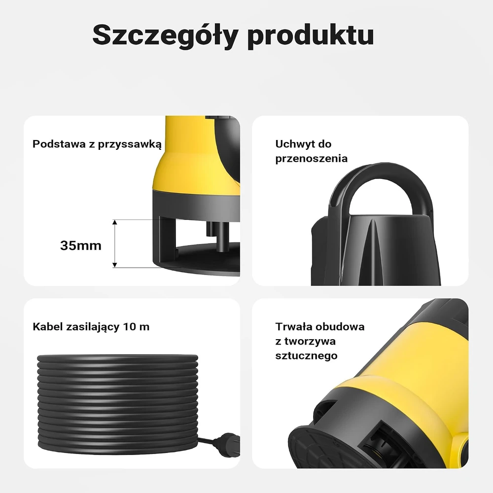 Wiltec nuotekų siurblys 400 W, 8000 l/h, 5 m kėlimo aukštis, modelis 51540