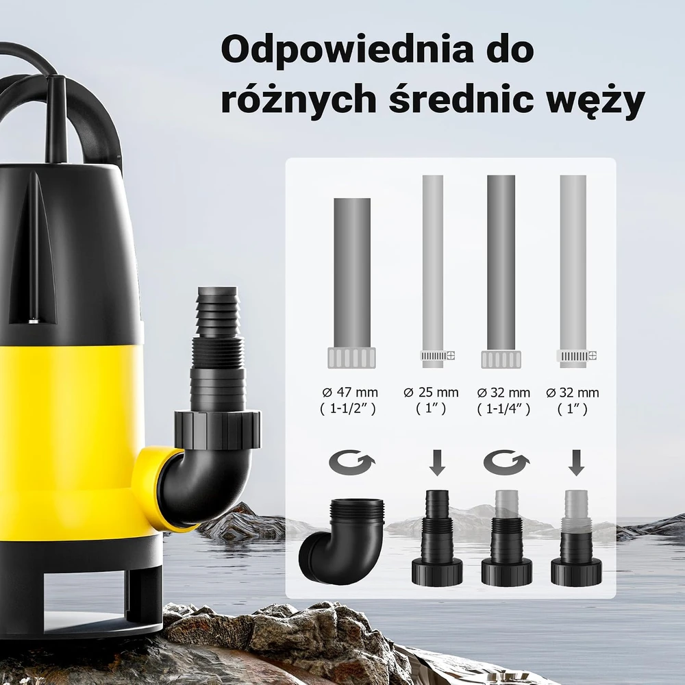 Wiltec nuotekų siurblys 400 W, 8000 l/h, 5 m kėlimo aukštis, modelis 51540