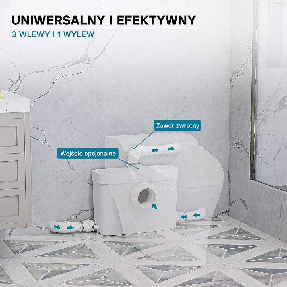 Wiltec nuotekų siurblys su smulkintuvu 450 W, 7.5 m, 75 m, modelis 62138