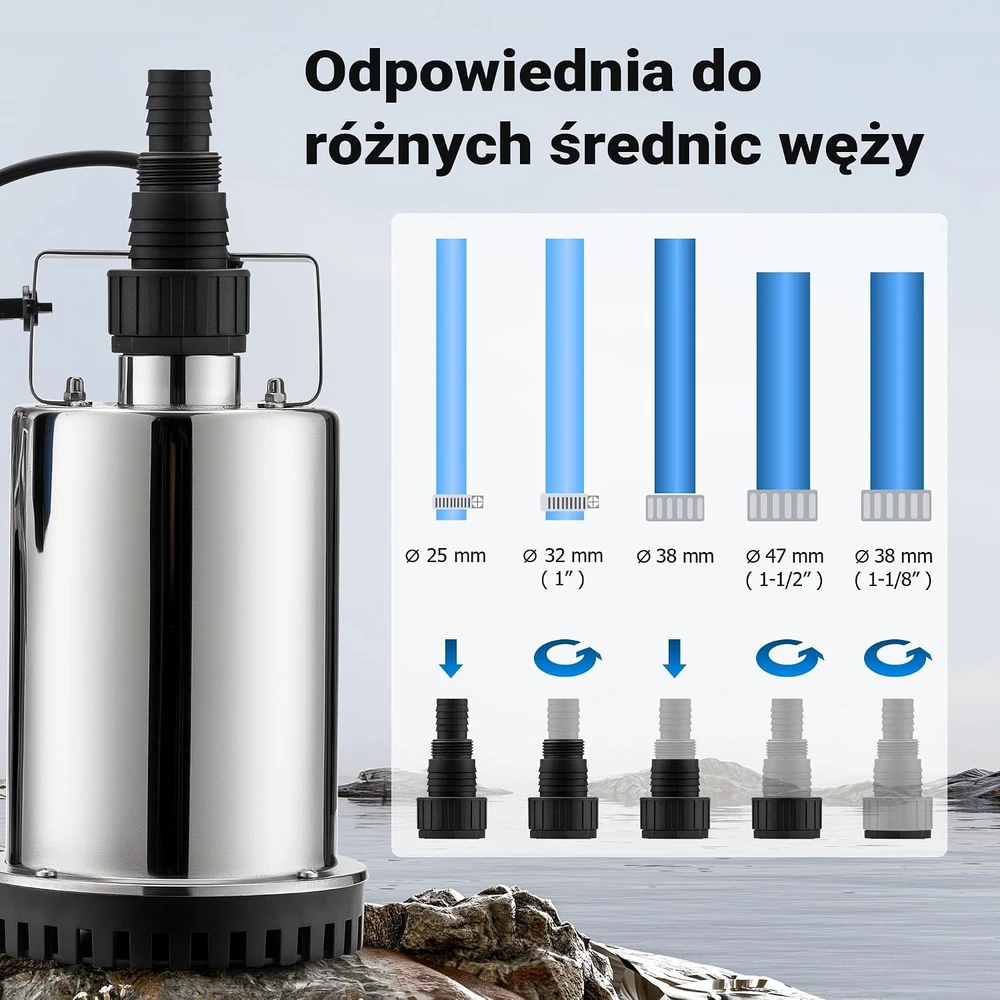 Wiltec panardinamas nešvaraus vandens siurblys 7500 l/h, 400 W, modelis 62935