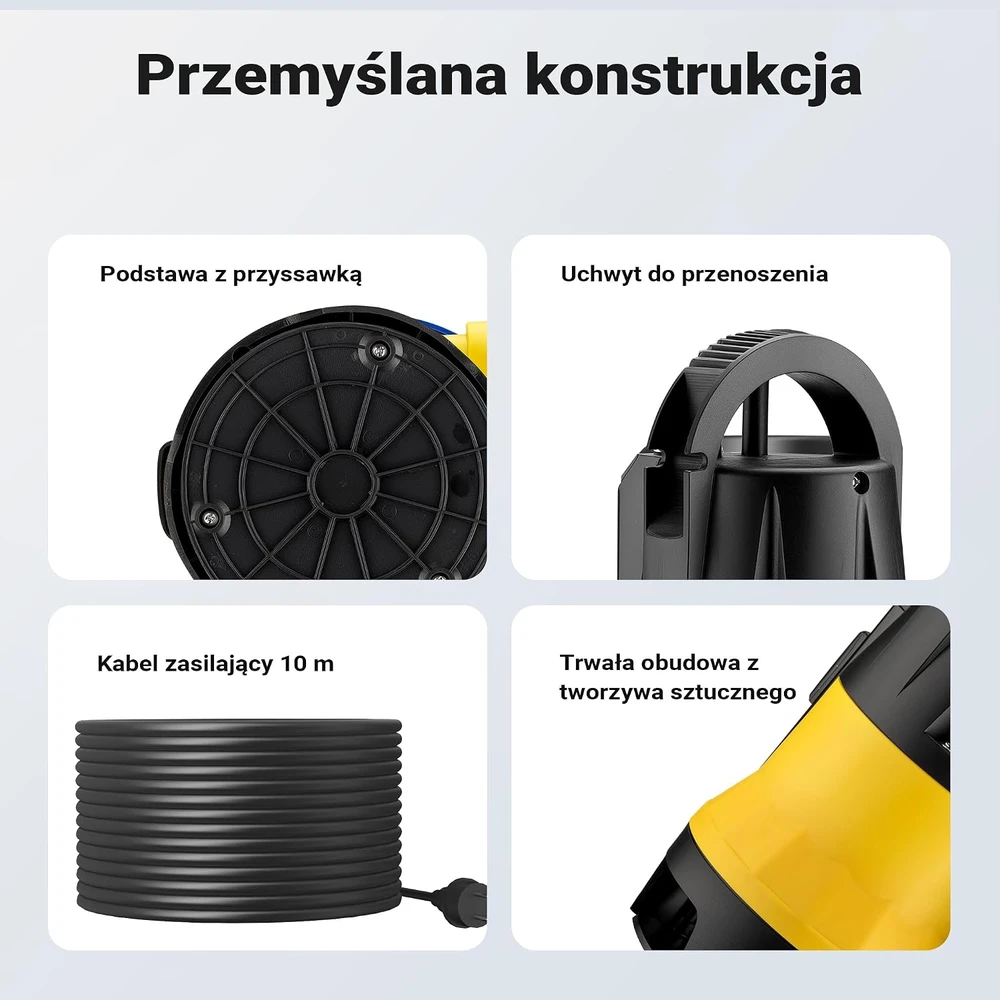 Wiltec panardinamas nešvaraus vandens siurblys 400 W, 8500 l/h, 5 m, modelis 65324