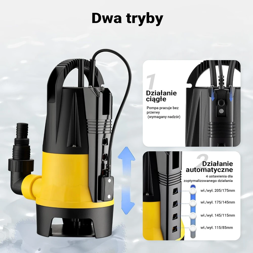 Wiltec panardinamas nešvaraus vandens siurblys 550 W, 12500 l/h, modelis 65325