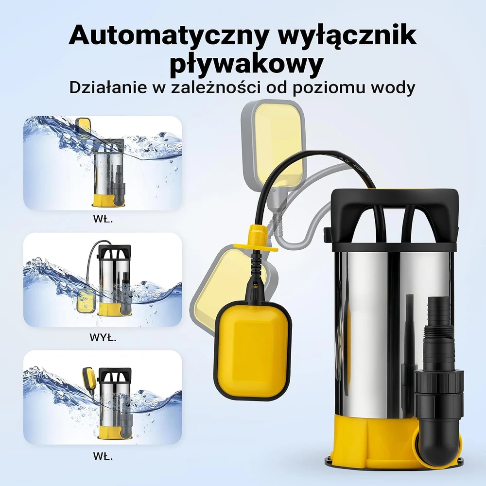 Wiltec panardinamas siurblys 3 viename švariam ir nešvariam vandeniui, 400 W, 8000 l/h, 65315