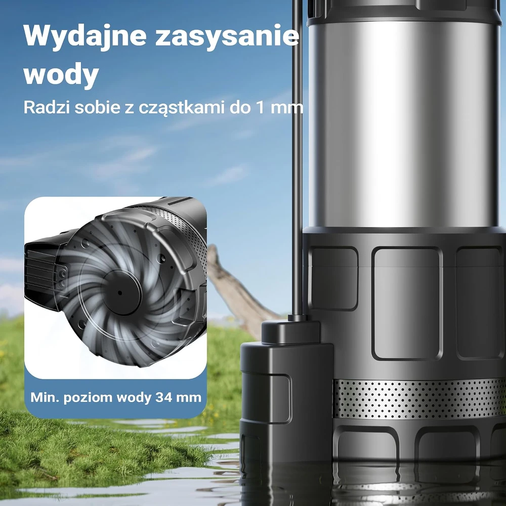 Wiltec panardinamas švaraus vandens siurblys 1200 W, 6000 l/h, 40 m, 65342