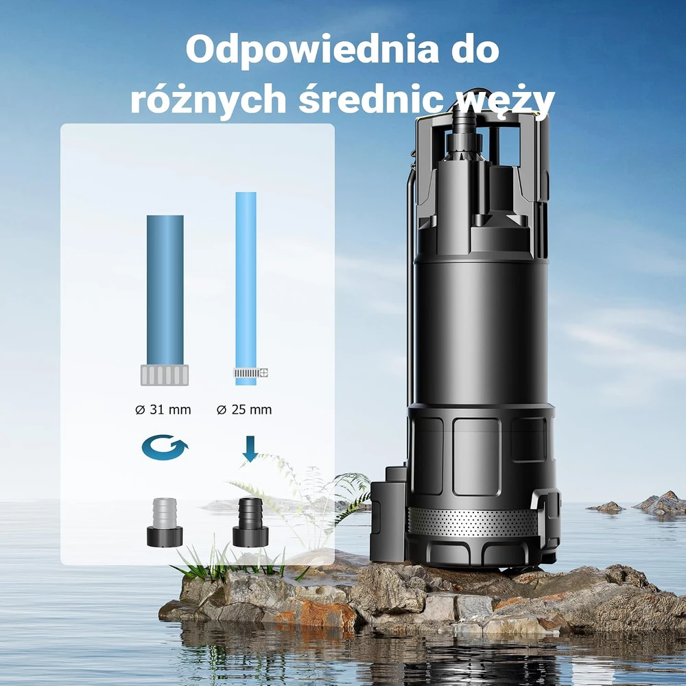 Wiltec panardinamas švaraus vandens siurblys 1200 W, 6000 l/h, 40 m, modelis 65343