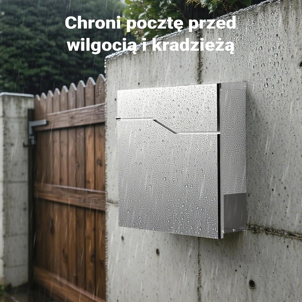 Wiltec pašto dėžutė V19 iš nerūdijančiojo plieno su paslėptu užraktu 60517