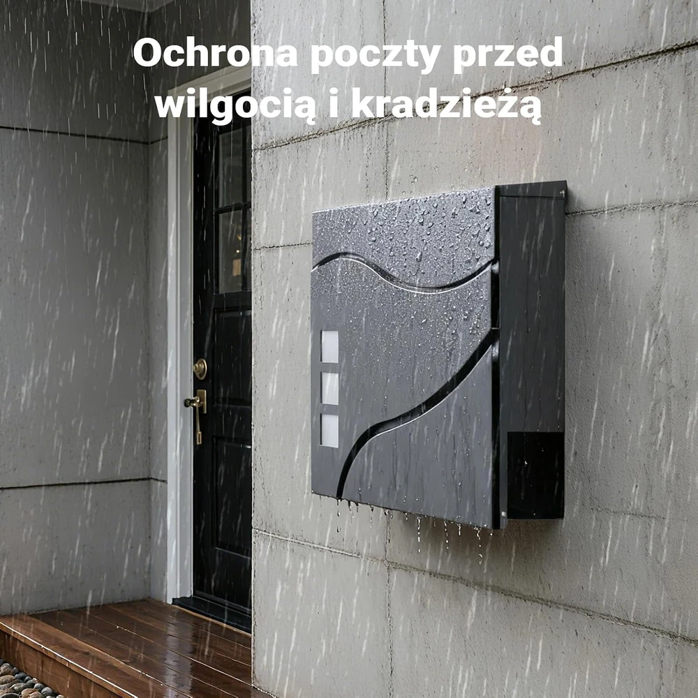 Wiltec pašto dėžutė V28 iš legiruoto plieno, 37 x 10,2 x 37 cm, antracito, 60564
