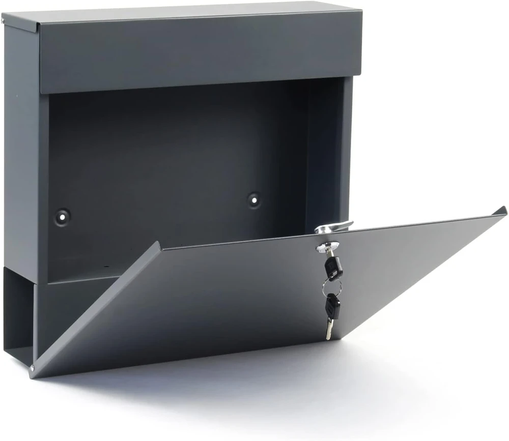 Wiltec pašto dėžutė V49 37 x 10.5 x 37 cm, antracitinė, rakinama, plieninė 60989