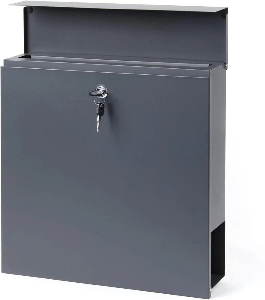 Wiltec pašto dėžutė V49 37 x 10.5 x 37 cm, antracitinė, rakinama, plieninė 60989