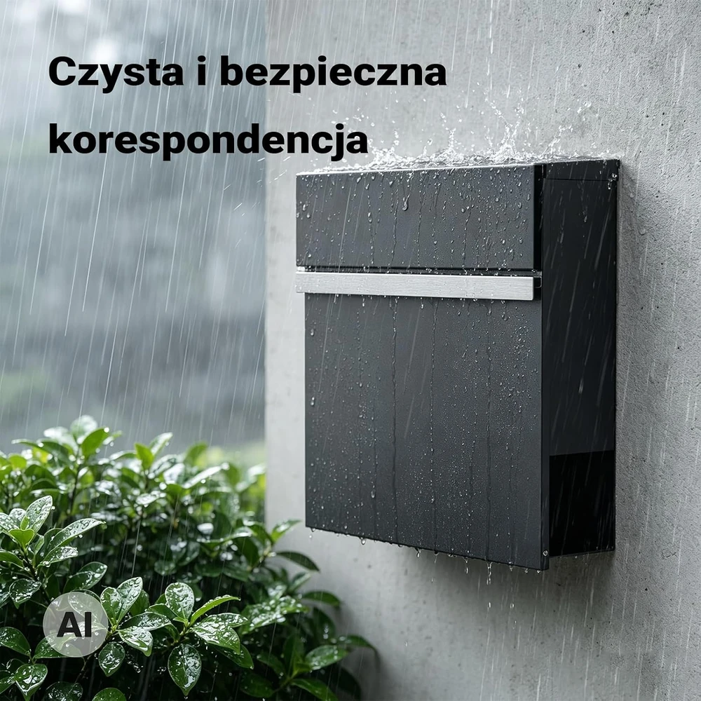 Wiltec pašto dėžutė V50 iš cinkuoto plieno, antracito spalvos, rakinama, 60990