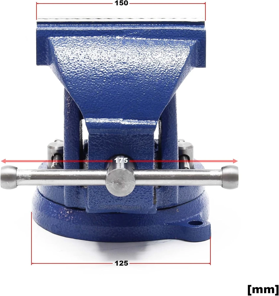 Wiltec pasukami šaltkalvio spaustuvai su priekalu, 150 mm žandikauliai, modelis 61866