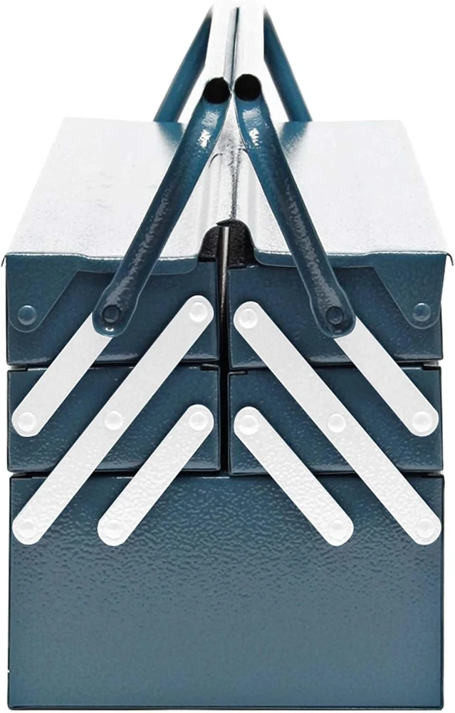 Wiltec plieninė įrankių dėžė 530 x 200 x 200 mm su 5 skyriais, modelis 61820