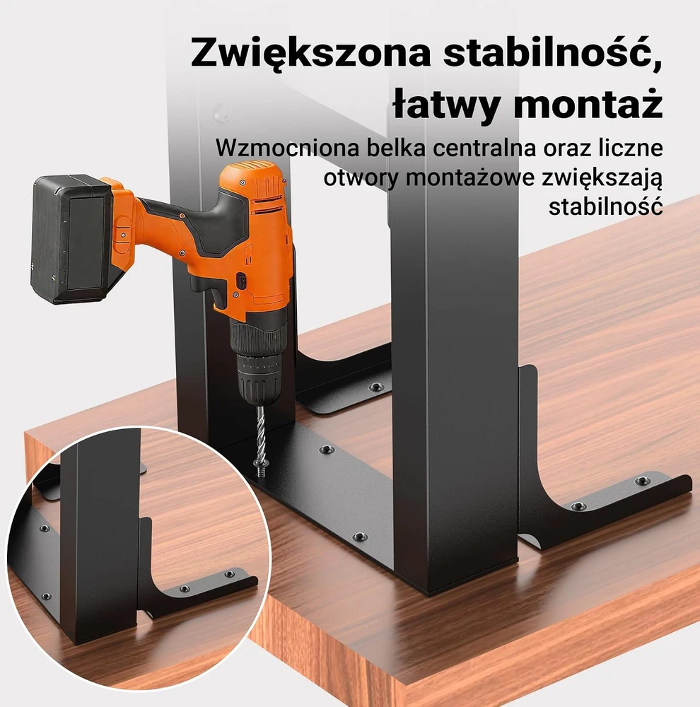 Wiltec plieninės stalo kojos 60 x 72 cm, juodos, iki 200 kg, 60850