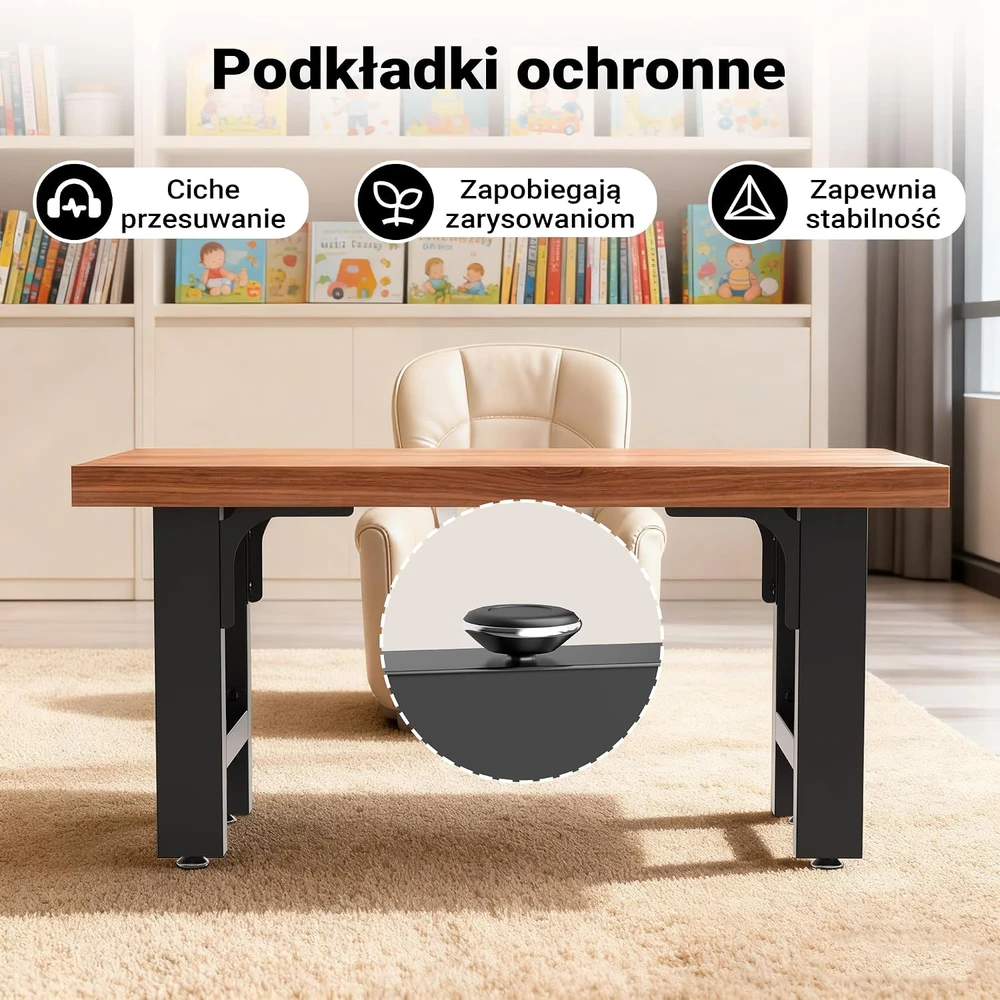 Wiltec plieninės stalo kojos 60 x 72 cm, juodos, iki 200 kg, 60850