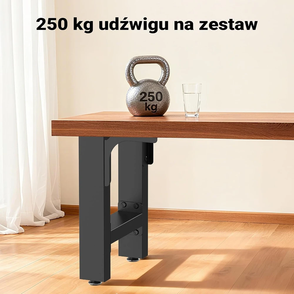 Wiltec plieninės stalo kojos 60 x 72 cm, juodos, iki 200 kg, 60850