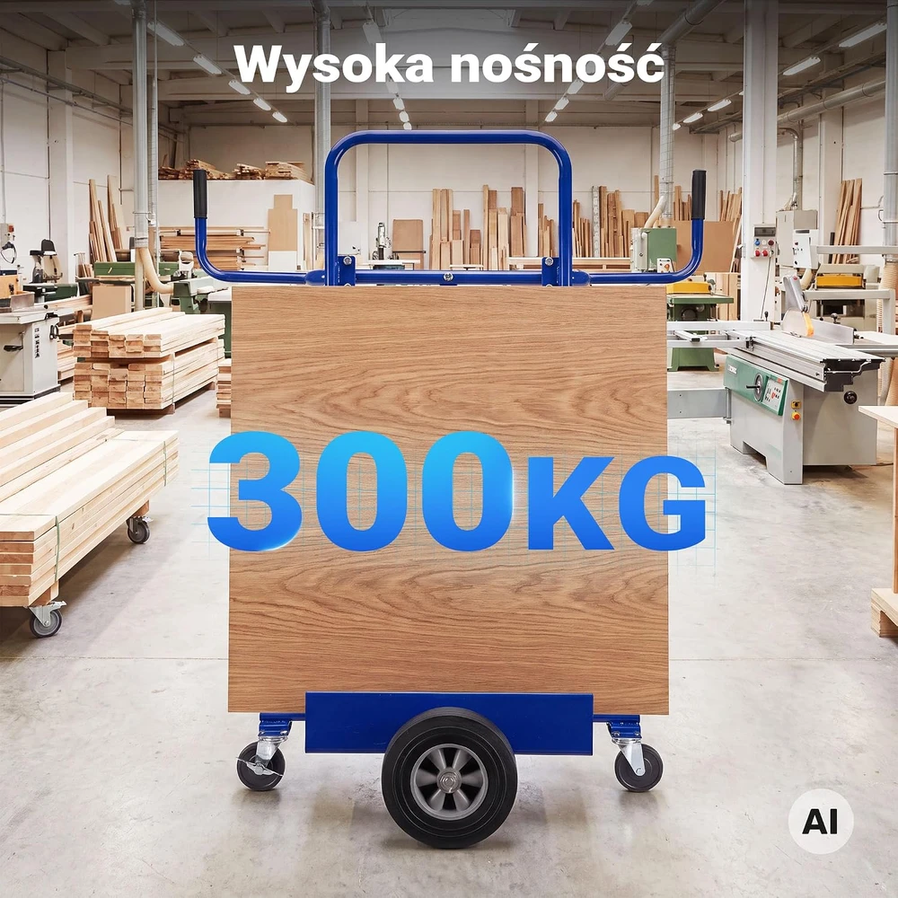 Wiltec plokščių transportavimo vežimėlis iki 300 kg, plieno, mėlynas, 62529