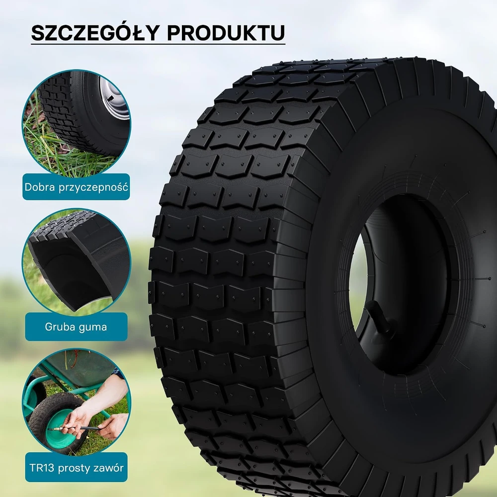 Wiltec pneumatinė traktoriuko vejapjovės padanga su kamera 15x6.00-6, 4 PR, 51161