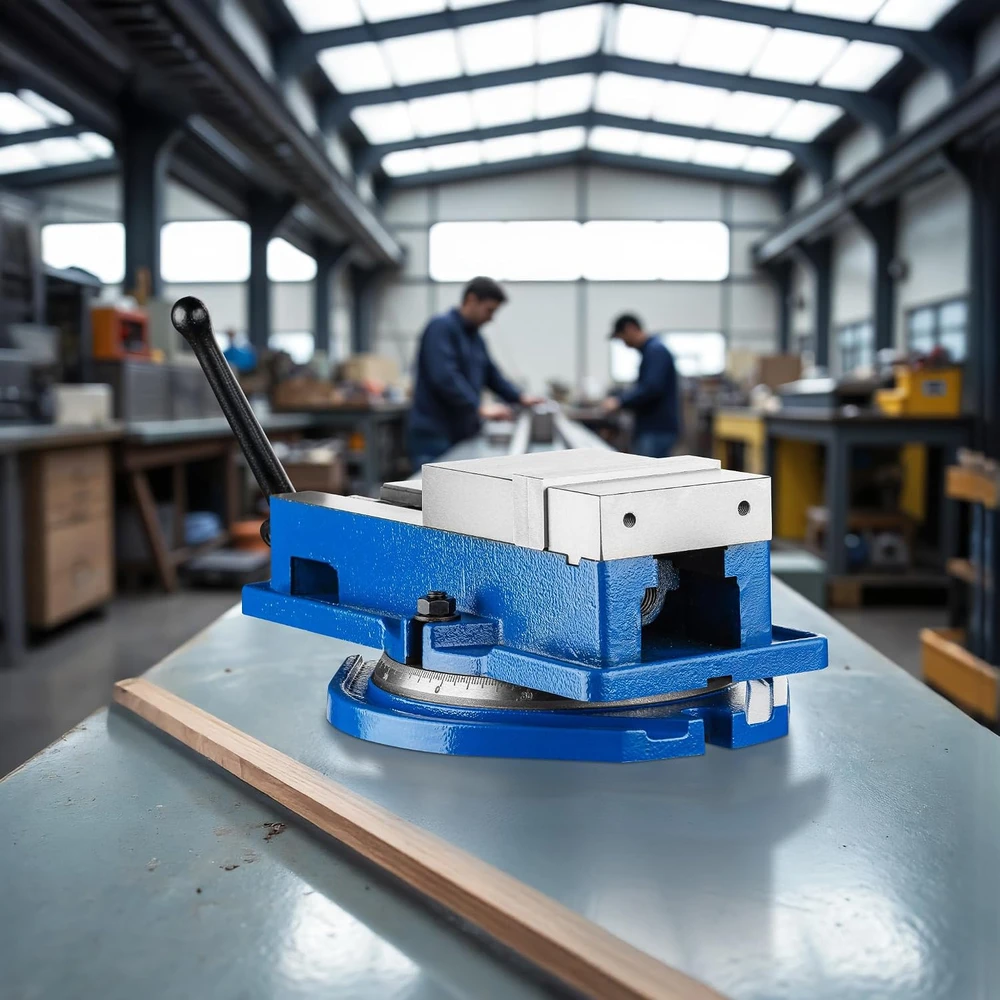 Wiltec precizinis staklių spaustuvas su 100 mm žandikauliais ir 360° pasukamu pagrindu, 61991