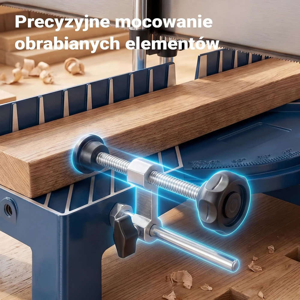 Wiltec rankinis kampinis pjūklas medienai 600 mm su reguliuojama pjovimo dėže 51331