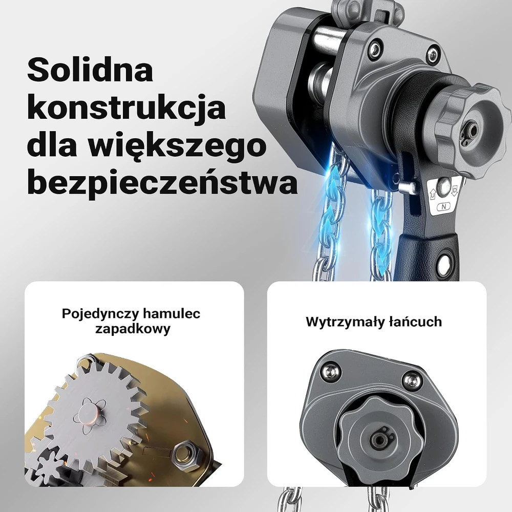 Wiltec rankinis svirtinis grandininis keltuvas 500 kg, 1,5 m, modelis 65147
