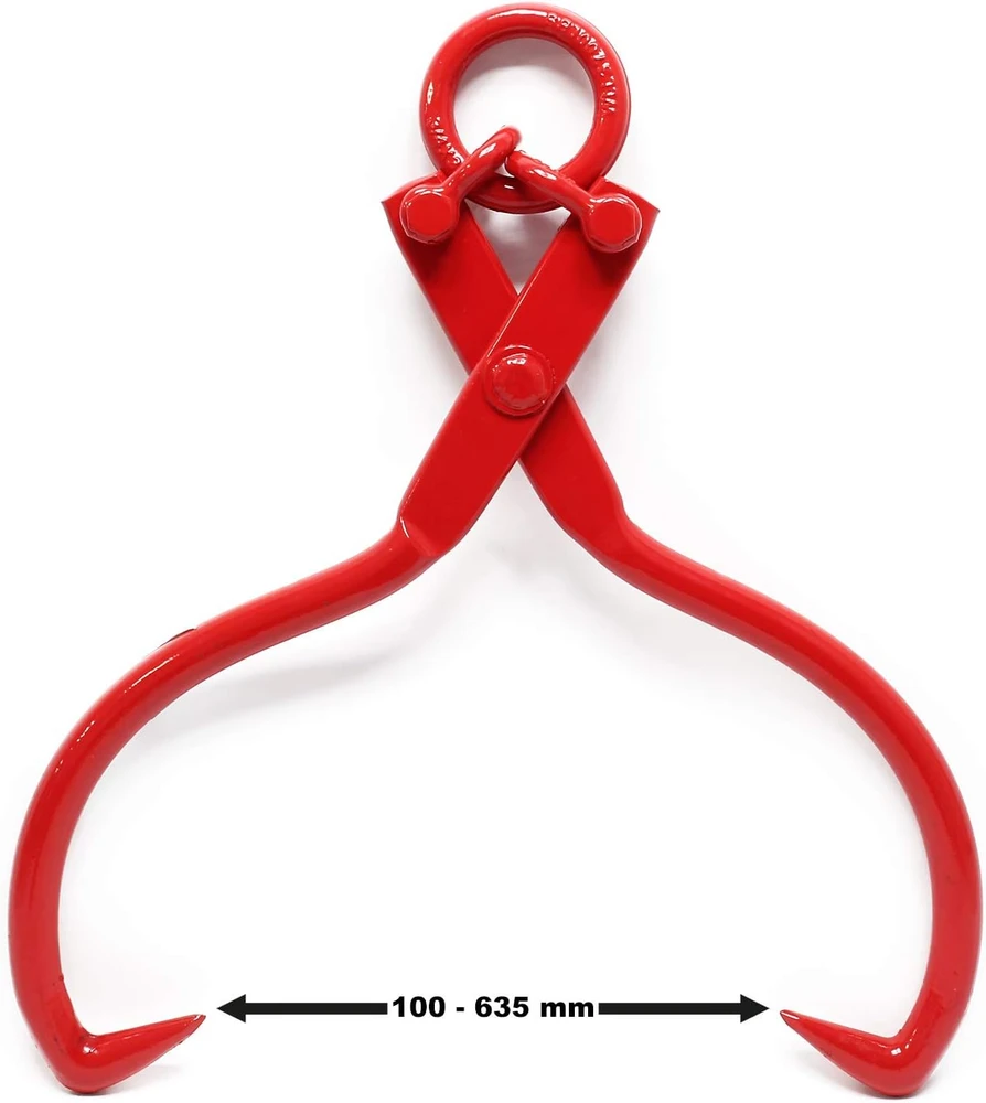 Wiltec rąstų kėlimo žnyplės iki 635 mm, 1100 kg keliamosios galios, 62334