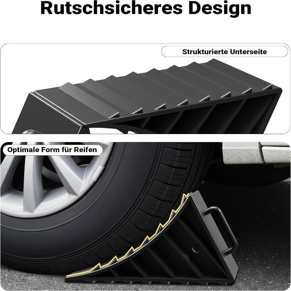 Wiltec ratų atraminiai pleištai automobiliui ir priekabai, HDPE, 2 vnt., iki 2 t, 65597