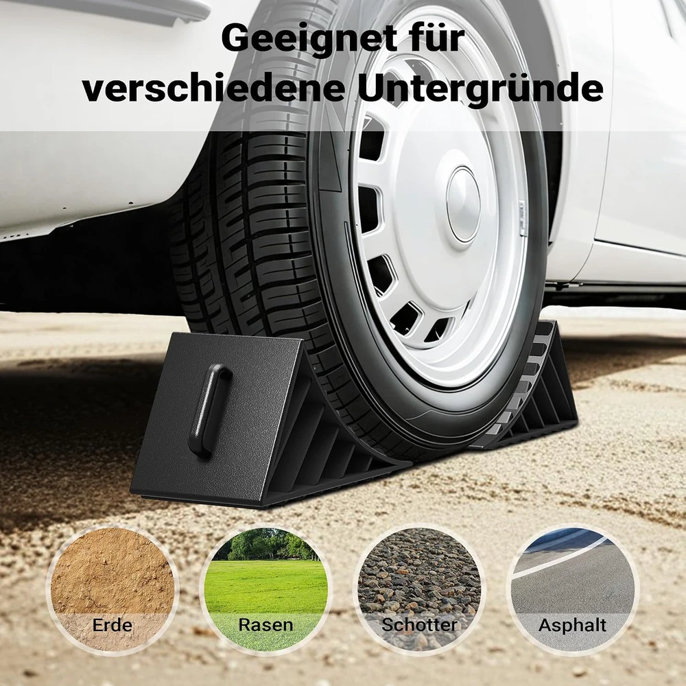 Wiltec ratų atraminiai pleištai automobiliui ir priekabai, HDPE, 2 vnt., iki 2 t, 65597