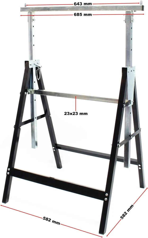 Wiltec reguliuojamo aukščio sulankstomi statybiniai ožiai 80–130 cm, 200 kg, 61475