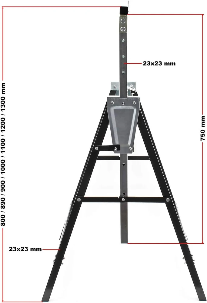 Wiltec reguliuojamo aukščio sulankstomi statybiniai ožiai 80–130 cm, 200 kg, 61475