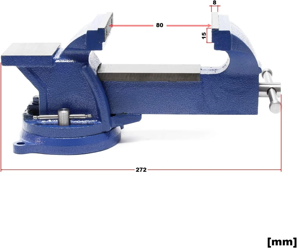 Wiltec šaltkalvio spaustuvas su priekalu ir pasukamu pagrindu, 75 mm, 61860