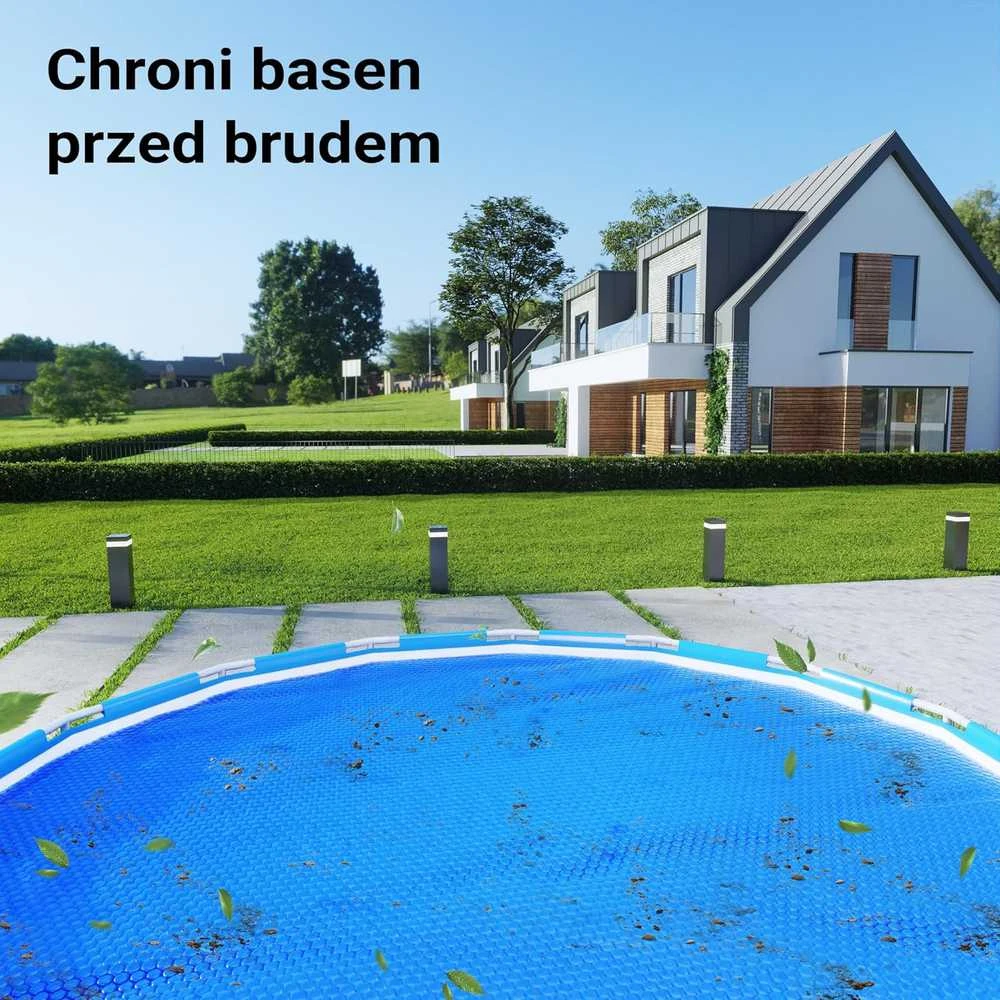 Wiltec saulės šildymo danga baseinui, apvali, 3,6 m skersmens, mėlyna, 400 µ storio