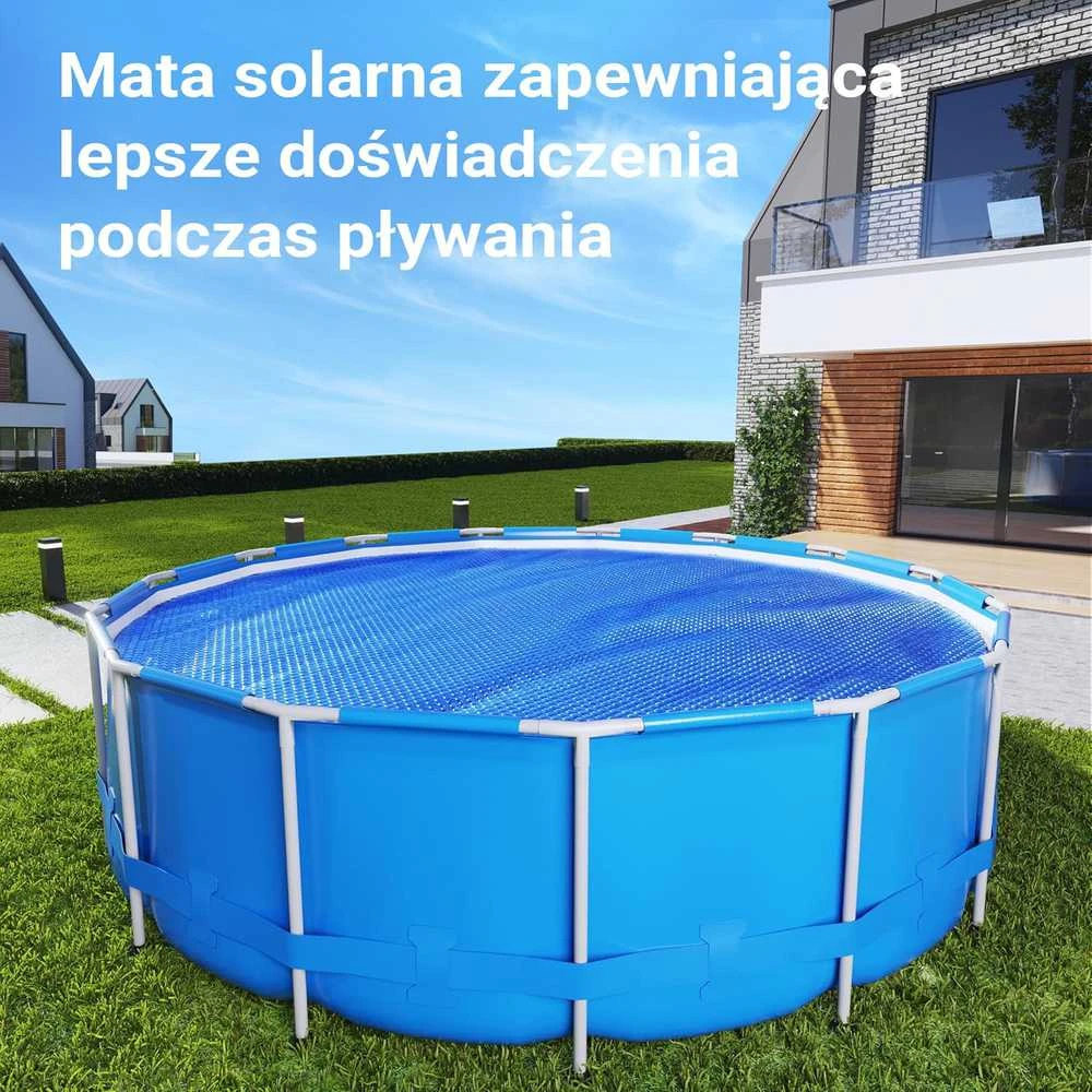 Wiltec saulės šildymo danga baseinui, apvali, 3,6 m skersmens, mėlyna, 400 µ storio