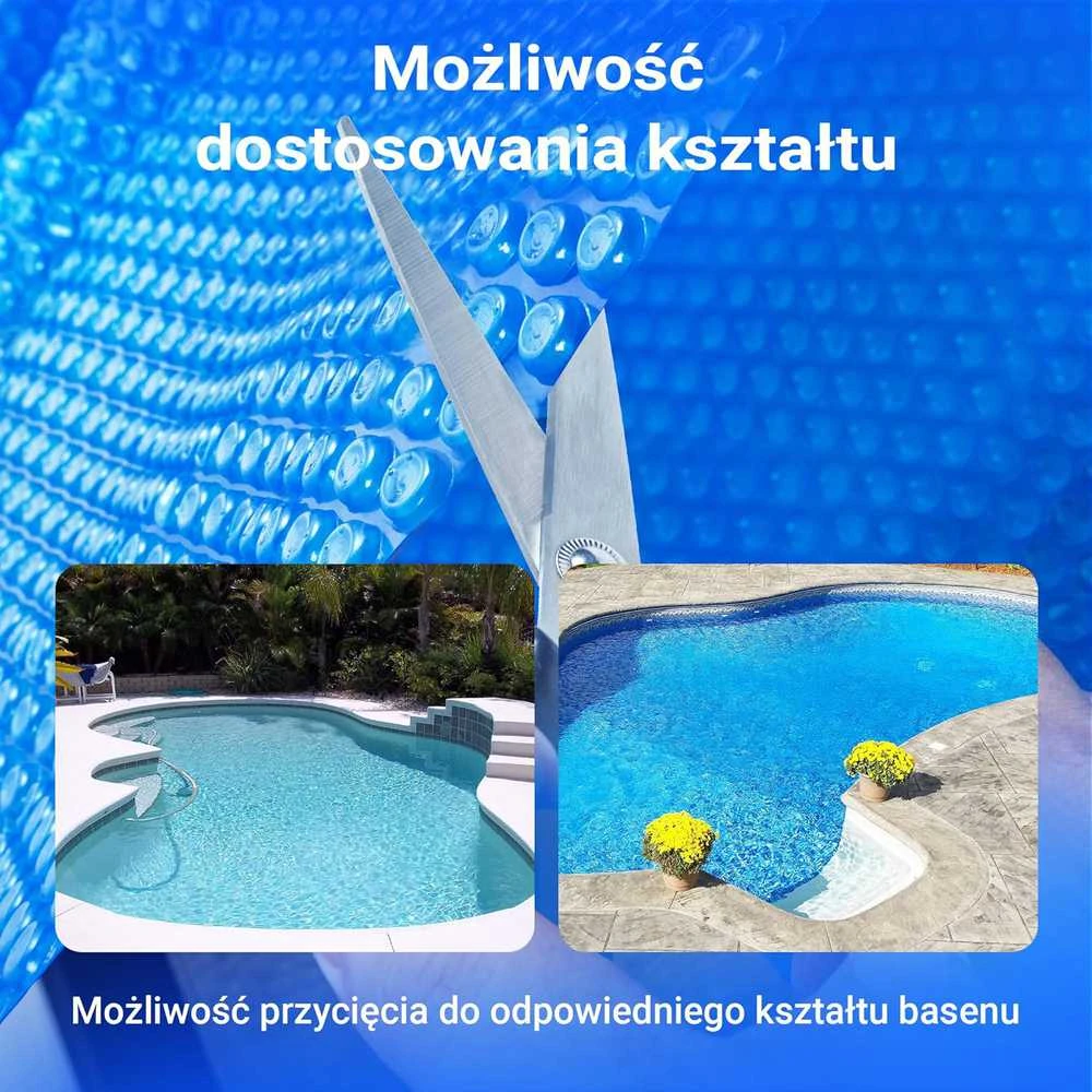 Wiltec saulės šildymo danga baseinui, apvali, 3,6 m skersmens, mėlyna, 400 µ storio
