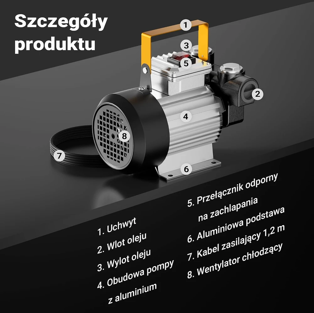 Wiltec savaime įsiurbiantis alyvos ir dyzelino siurblys 550 W, 20–60 l/min, 50591