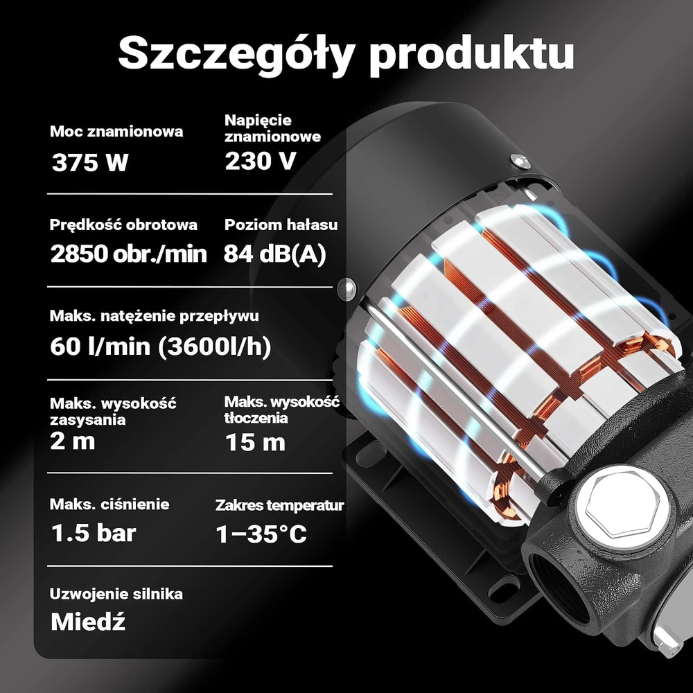 Wiltec savisiurbis dyzelino ir šildymo alyvos siurblys 375 W, 60 l/min, 51564
