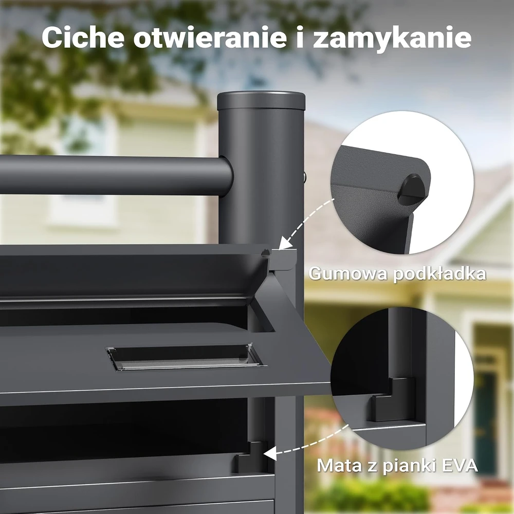 Wiltec šešių sekcijų pastatoma pašto dėžučių sistema su stovu, antracitinė, 61745