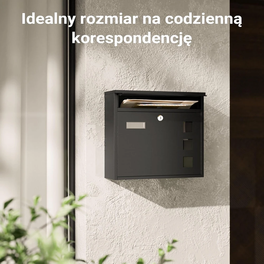 Wiltec sieninė pašto dėžutė V12 iš plieno su užraktu ir stebėjimo langeliu 60134