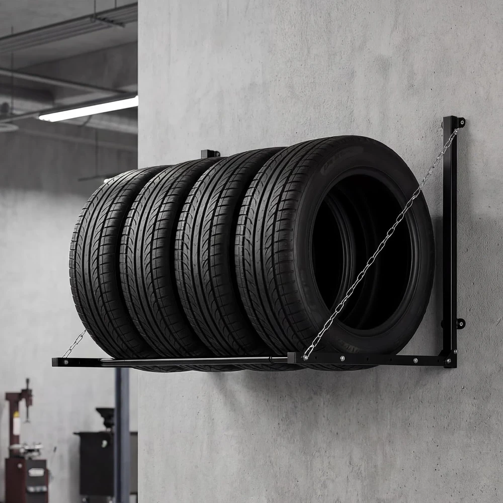 Wiltec sieninis padangų laikiklis 4 ratams iki 130 kg, 136 x 73 x 70,5 cm, 51484