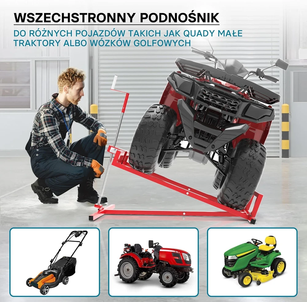 Wiltec šoninis traktoriuko ir sodo technikos keltuvas, plieno, pakeliamas iki 400 kg, reguliuojamas iki 35°, 50800