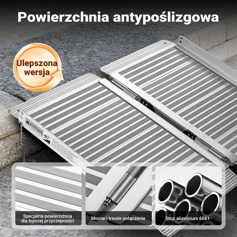 Wiltec sulankstoma aliumininė rampa neįgaliųjų vežimėliams, 272 kg, 30120