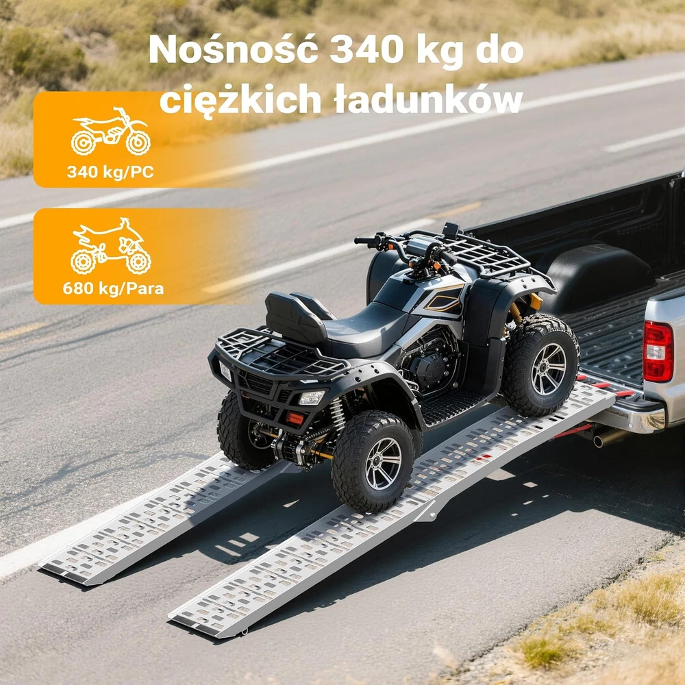 Wiltec sulankstoma aliumininė užvažiavimo rampa 223 cm, 340 kg, modelis 30184