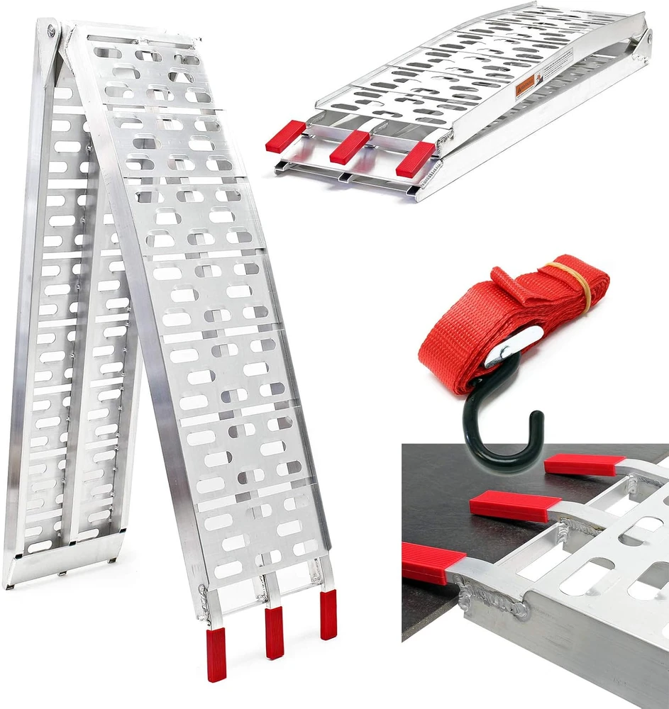 Wiltec sulankstoma aliumininė užvažiavimo rampa 220 cm, 340 kg, modelis 30108