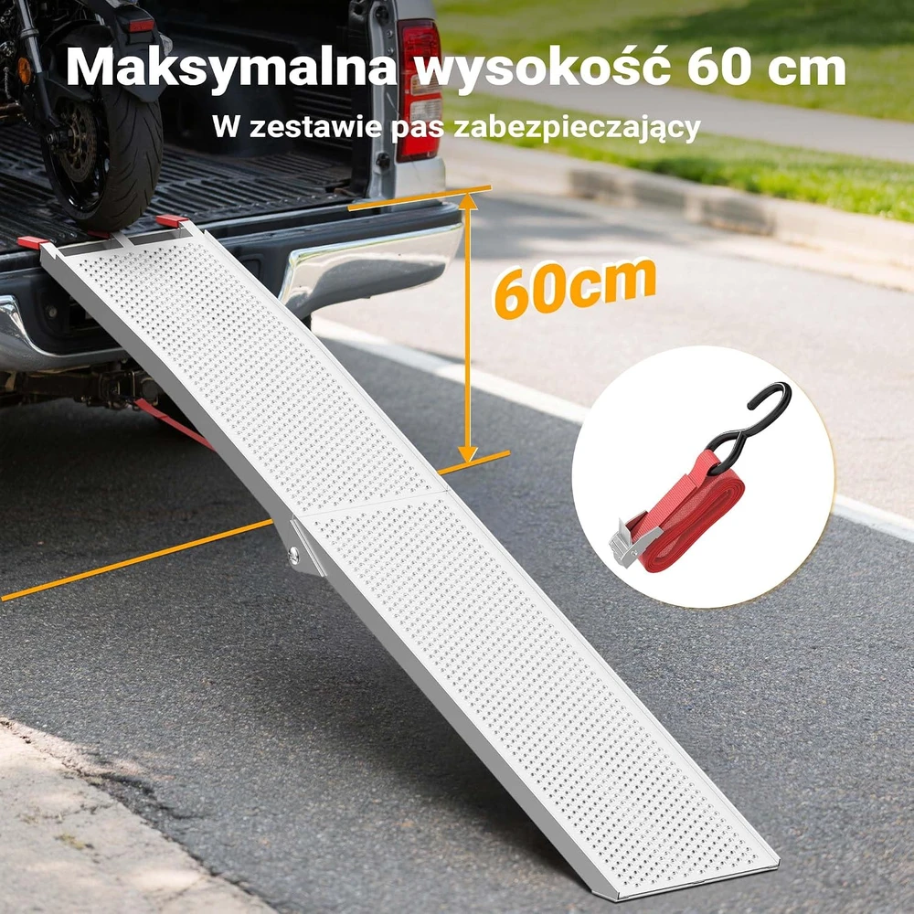 Wiltec sulankstoma aliumininė užvažiavimo rampa 215 cm, 340 kg, modelis 30193