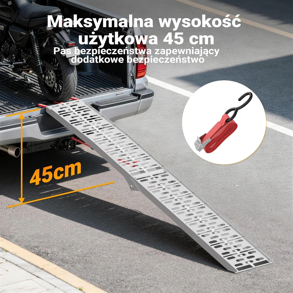 Wiltec sulankstoma aliumininė užvažiavimo rampa 223 cm, 340 kg, modelis 30184