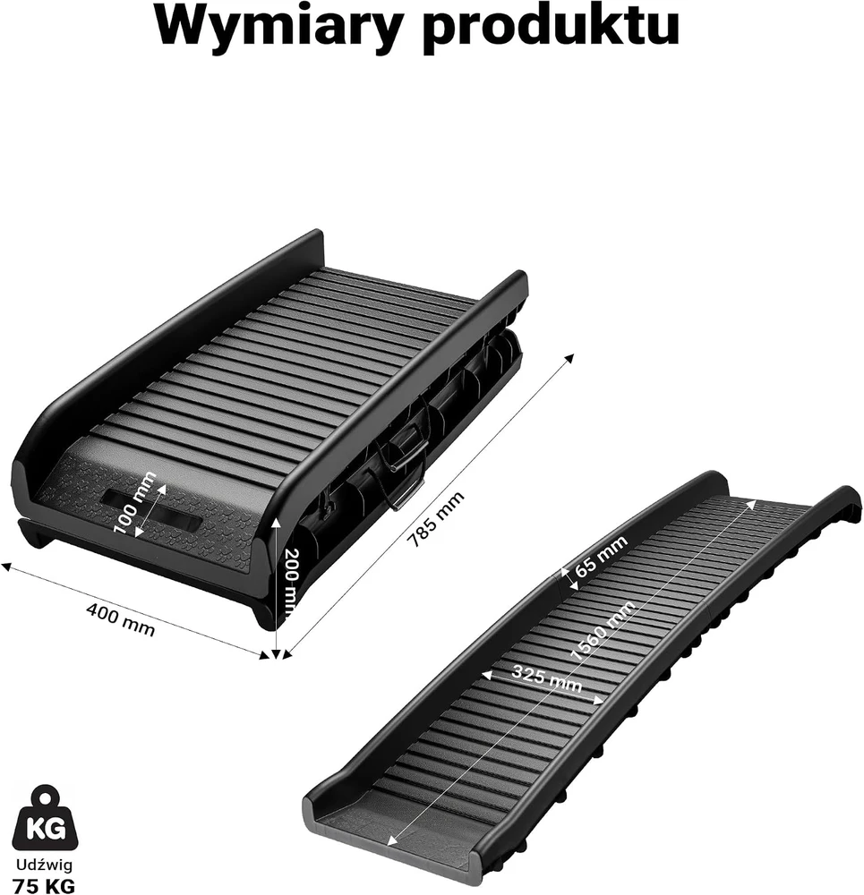 Wiltec sulankstoma rampa šunims automobiliui, 156 x 40 cm, iki 90 kg, 60884