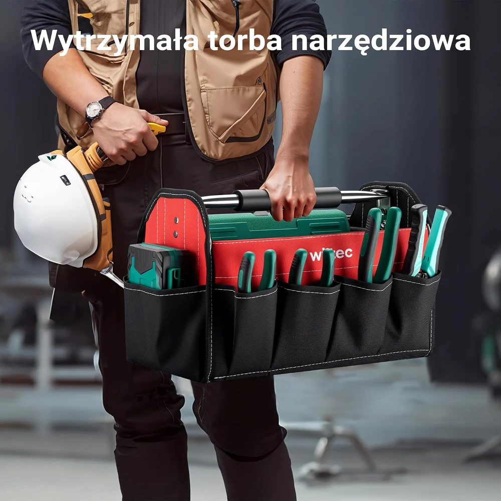 Wiltec sulankstomas įrankių krepšys su 14 kišenių, iki 30 kg, modelis 65375